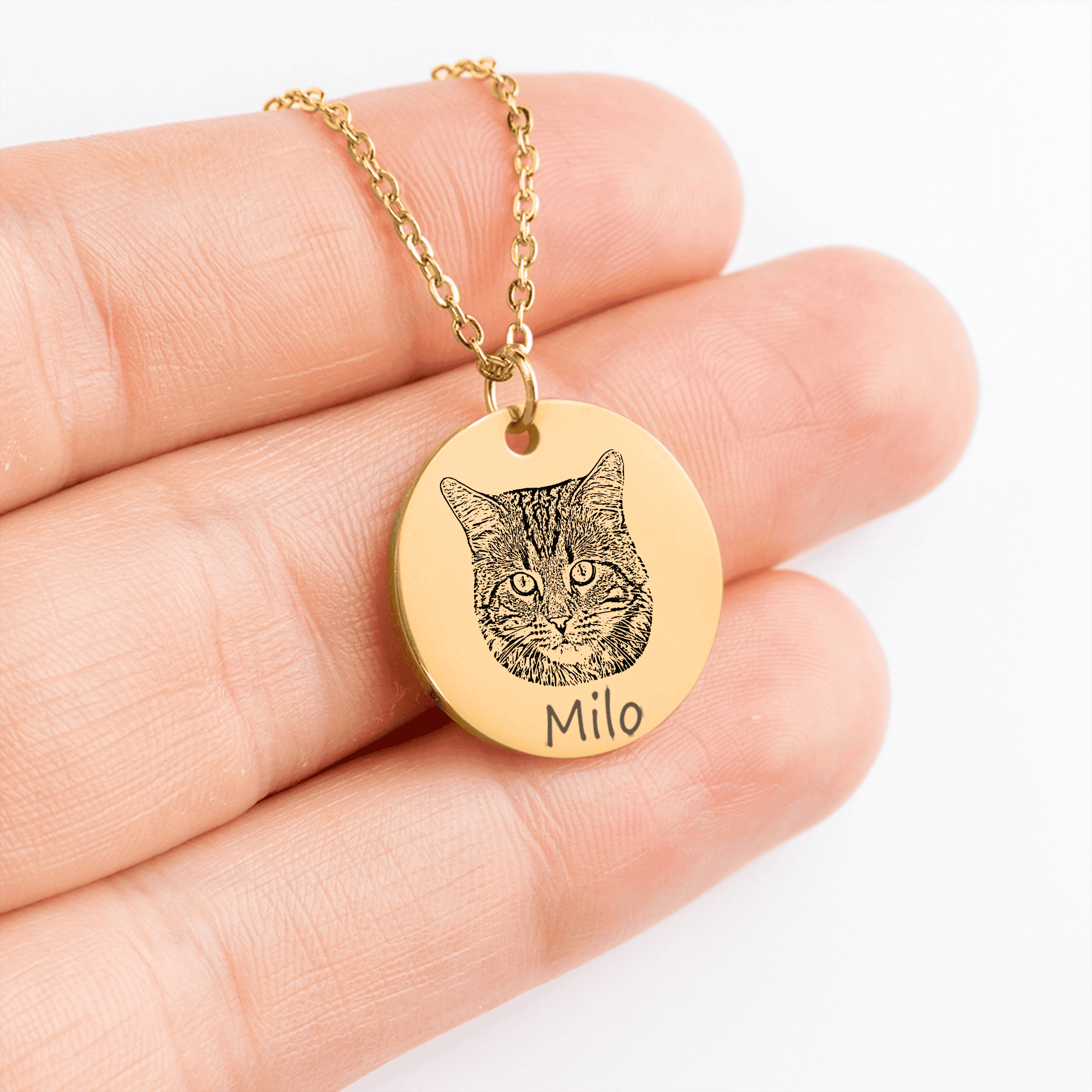 Forever Whisker – Personalized Cat Portrait Necklace