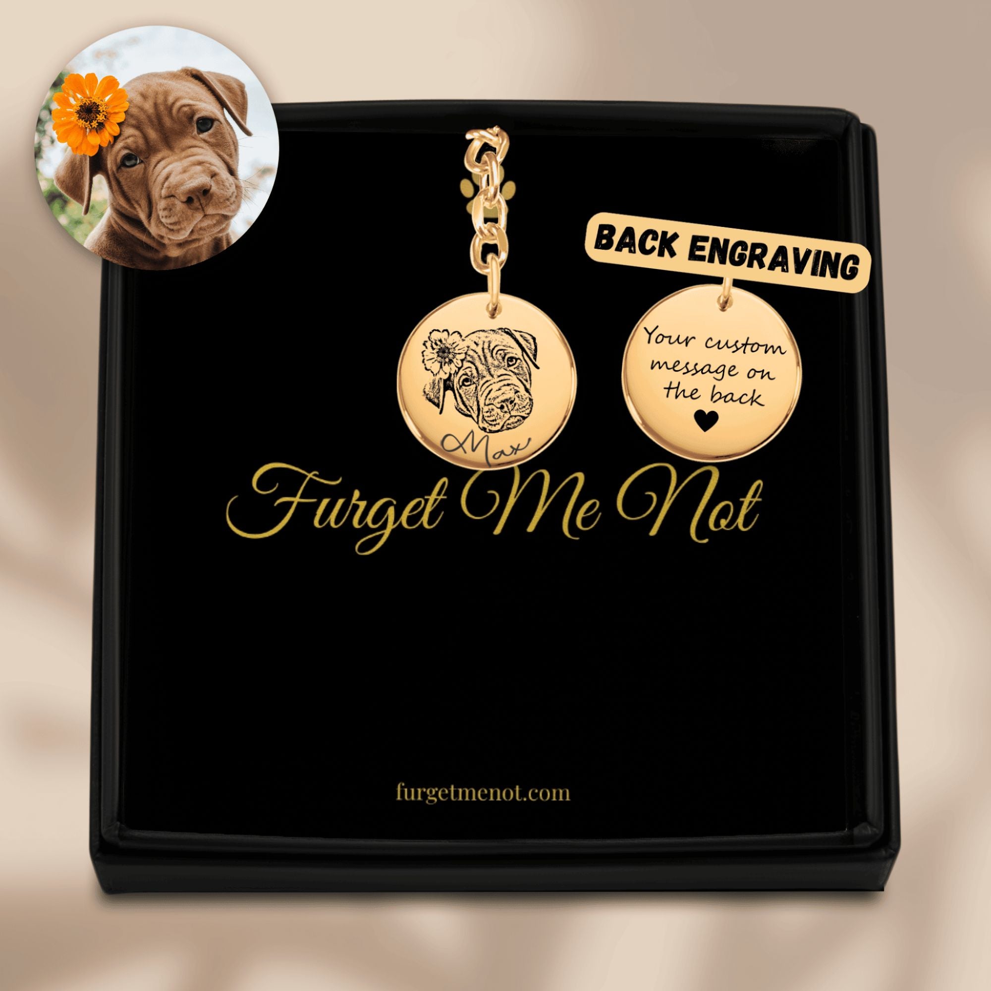 Always With Me Tag – Personalized Dog Photo Keychain
